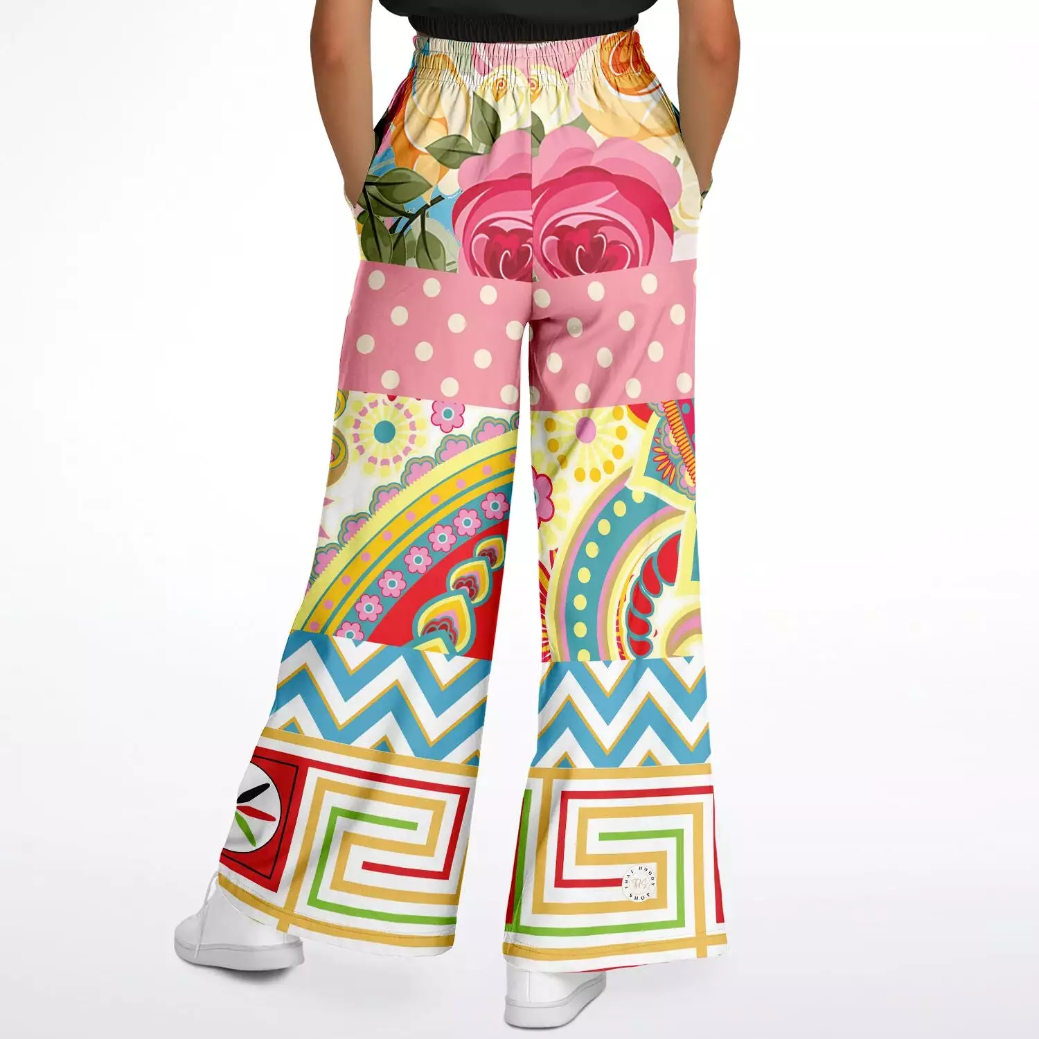 Pink Paisley Park Eco-Poly Stretchy Phat Bellbottoms