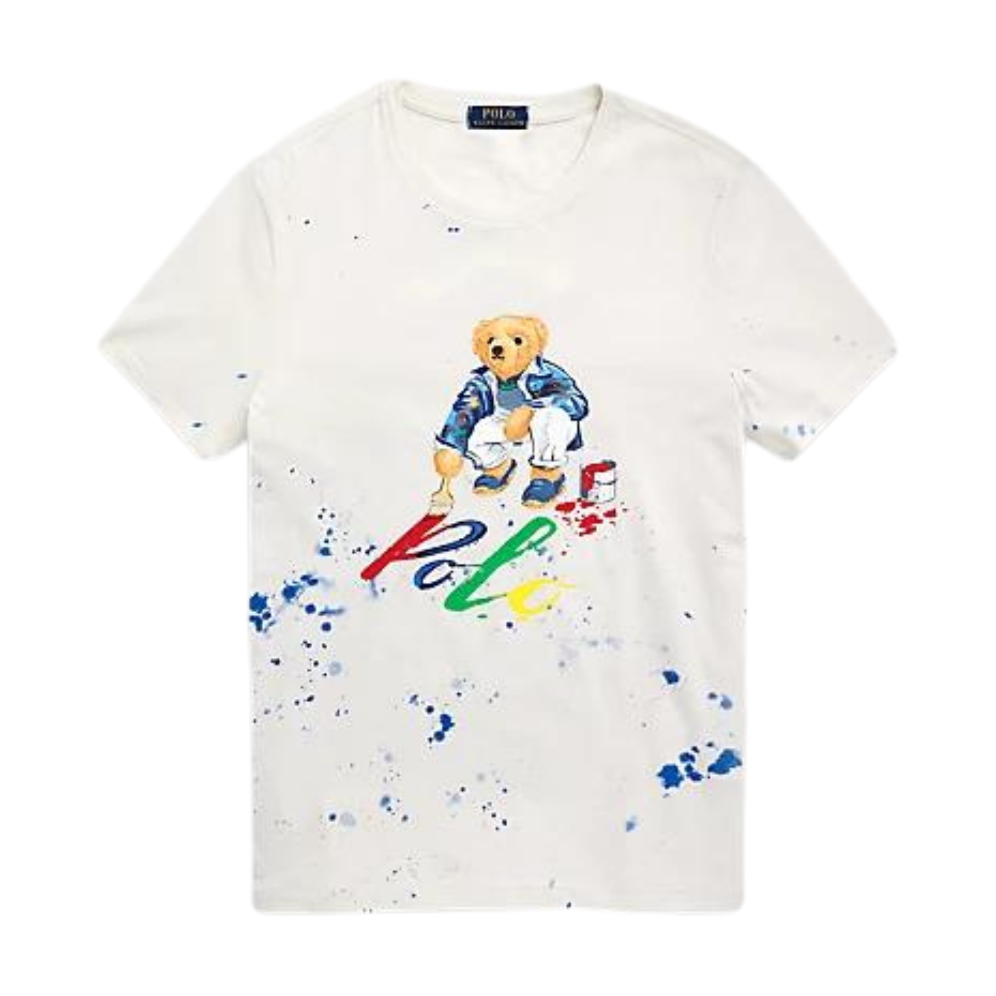 Polo Ralph Lauren Classic Fit Painter Polo Bear Jersey T-Shirt (Off White)