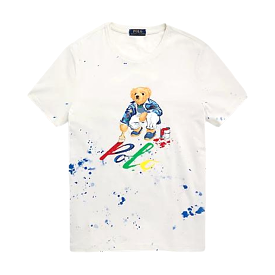 Polo Ralph Lauren Classic Fit Painter Polo Bear Jersey T-Shirt (Off White)