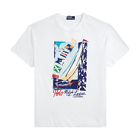 Polo Ralph Lauren Classic Fit Sailboat Jersey T-Shirt (Oxford White)