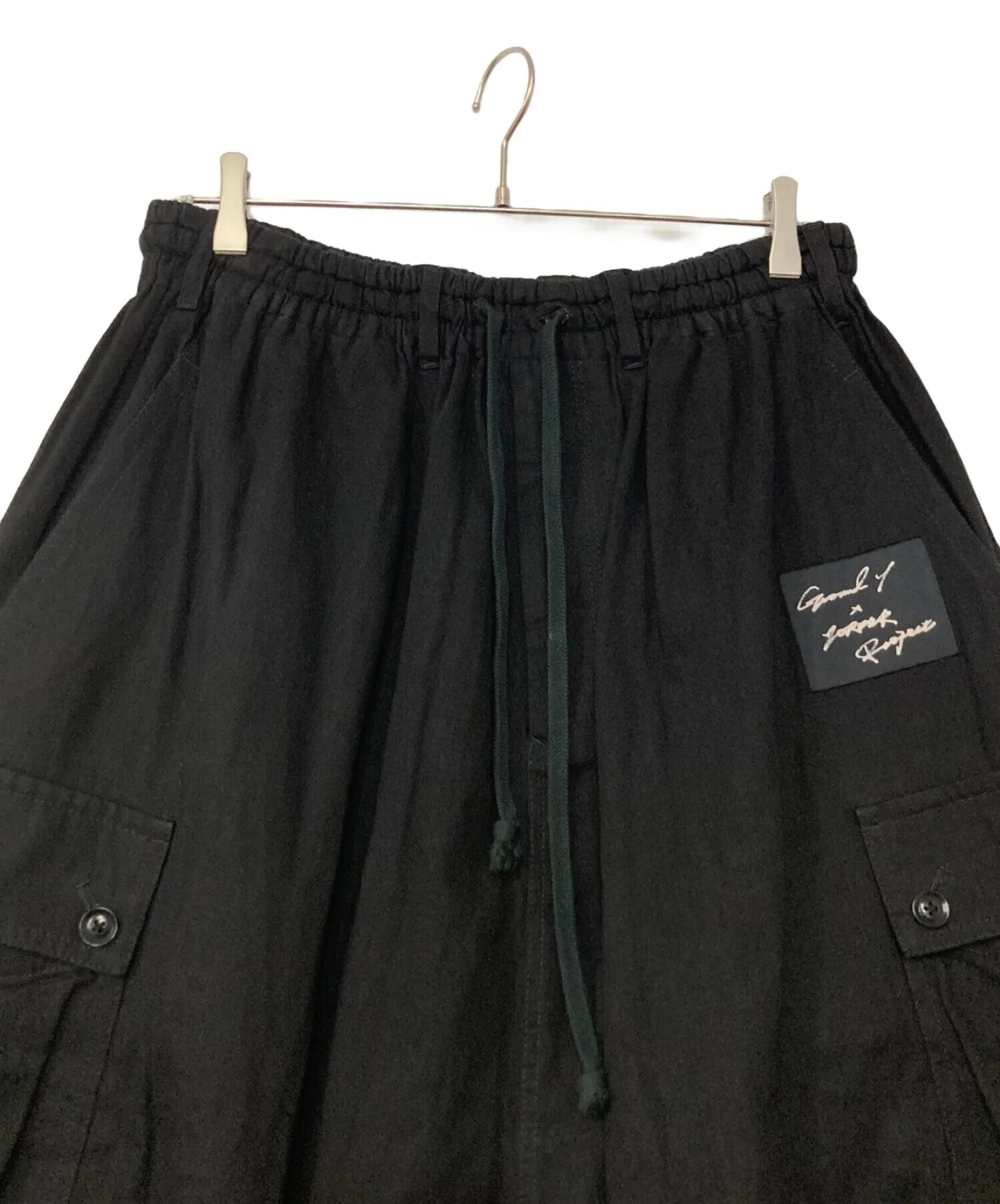 [Pre-owned] GROUND Y 7.5oz Black Denim Saruel Pants GR-P24-020