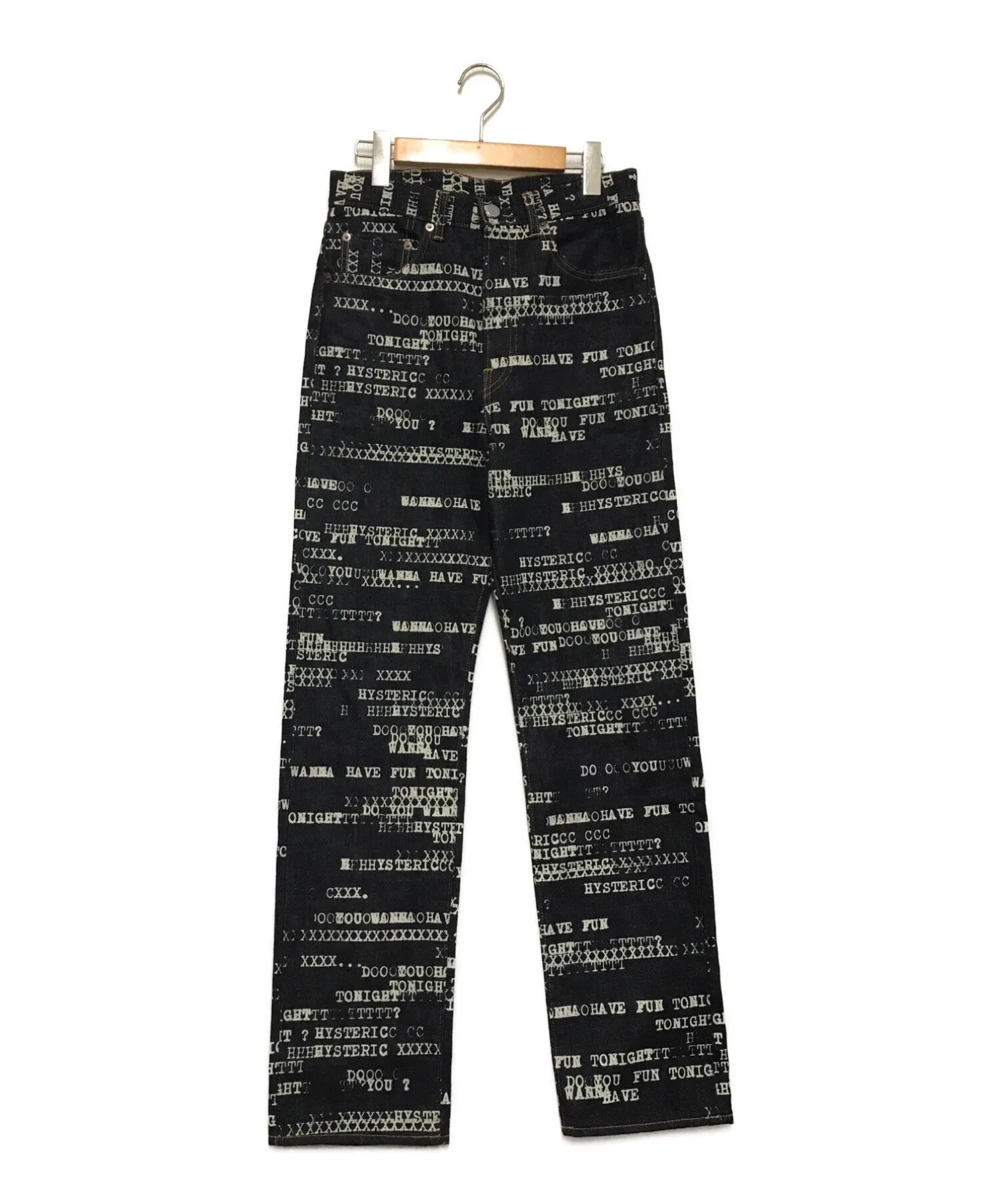 [Pre-owned] Thee Hysteric XXX HAVE FUN TYPE LOGO pattern 60'S XX denim straight pants 06221AP03