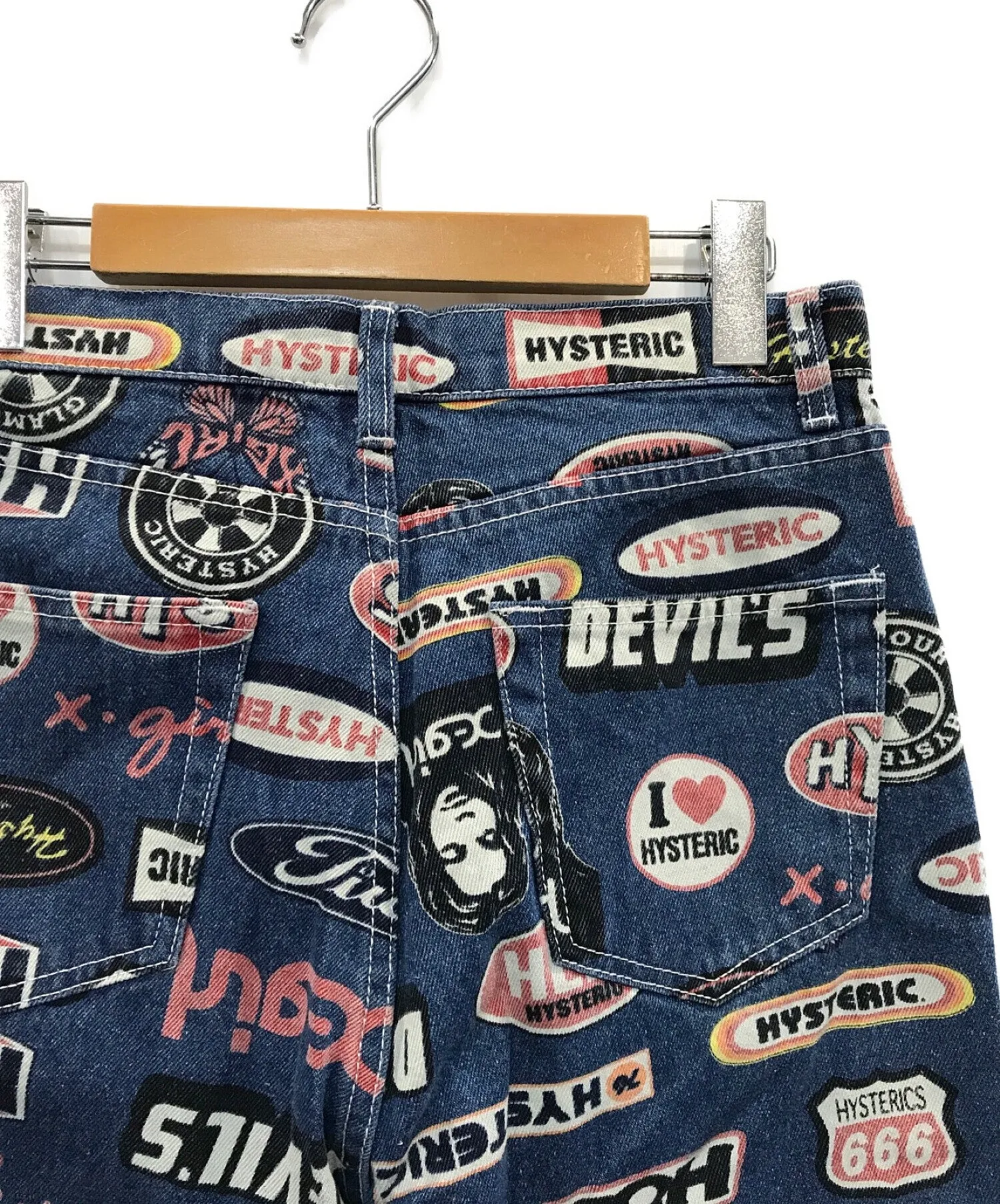 [Pre-owned] X-girl x HYSTERIC GLAMOUR Printed denim pants 05194613