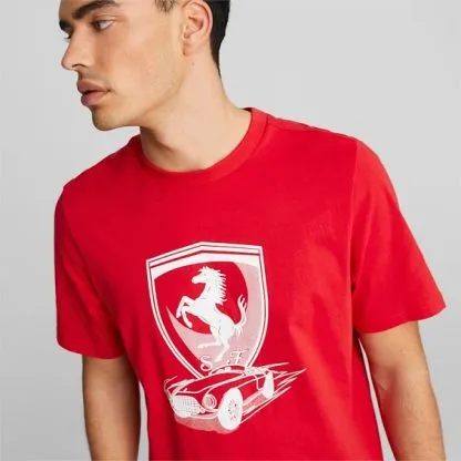 Puma 53818402 Mens Ferrari Race Big Shield Tee Red