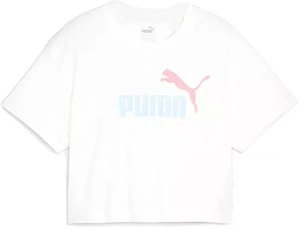 PUMA JUNIOR LOGO CROP WHITE TEE