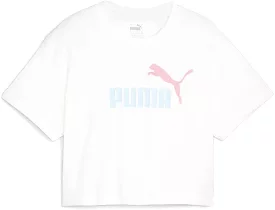 PUMA JUNIOR LOGO CROP WHITE TEE