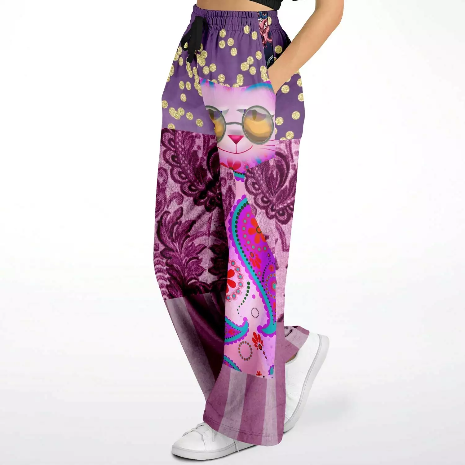 Purple Jamboree Eco-Poly Stretchy Phat Bellbottoms