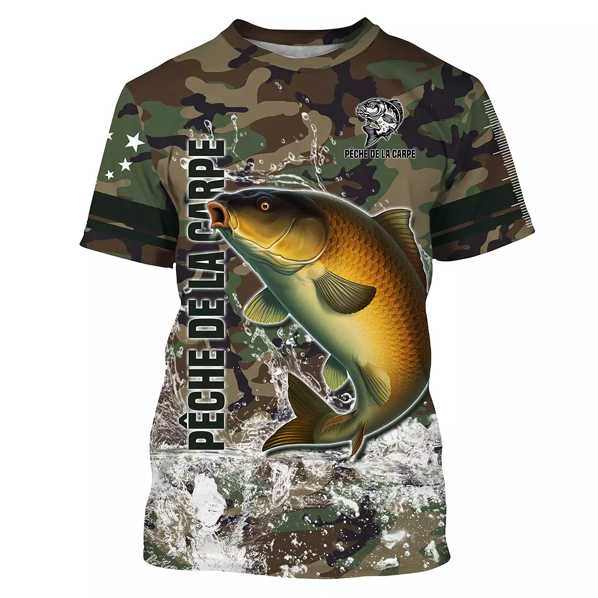 Pêche de la Carpe, Cadeau Original Pêcheur, Camouflage Pêche, Tee Shirt, Sweat à capuche, Vêtement Anti UV, Cadeau Personnalisé 