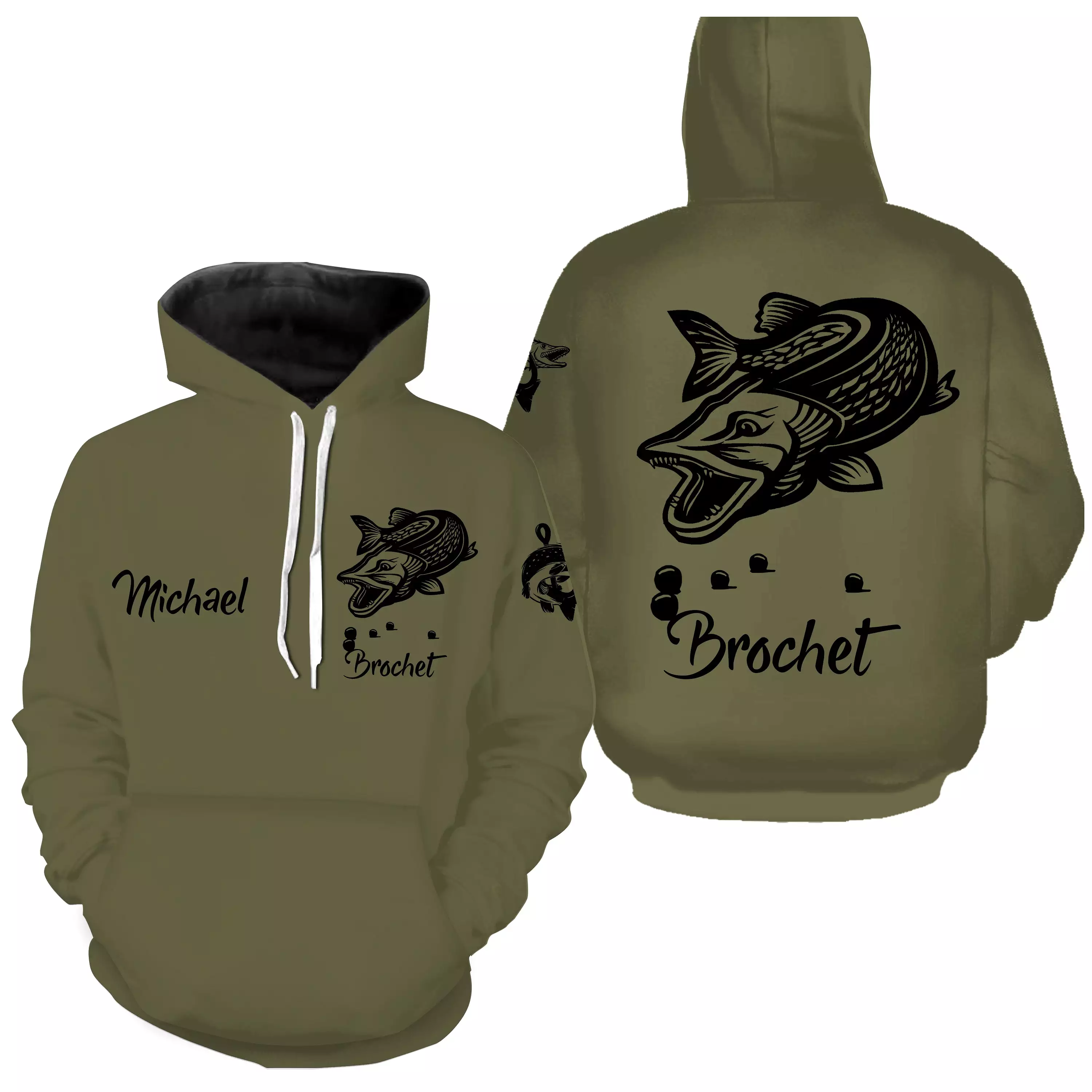 Pêche du Brochet, Pêche aux Carnassiers, Cadeau Original Pêcheur, Tee Shirt, Sweat à capuche, Vêtement Anti UV, Cadeau Personnal