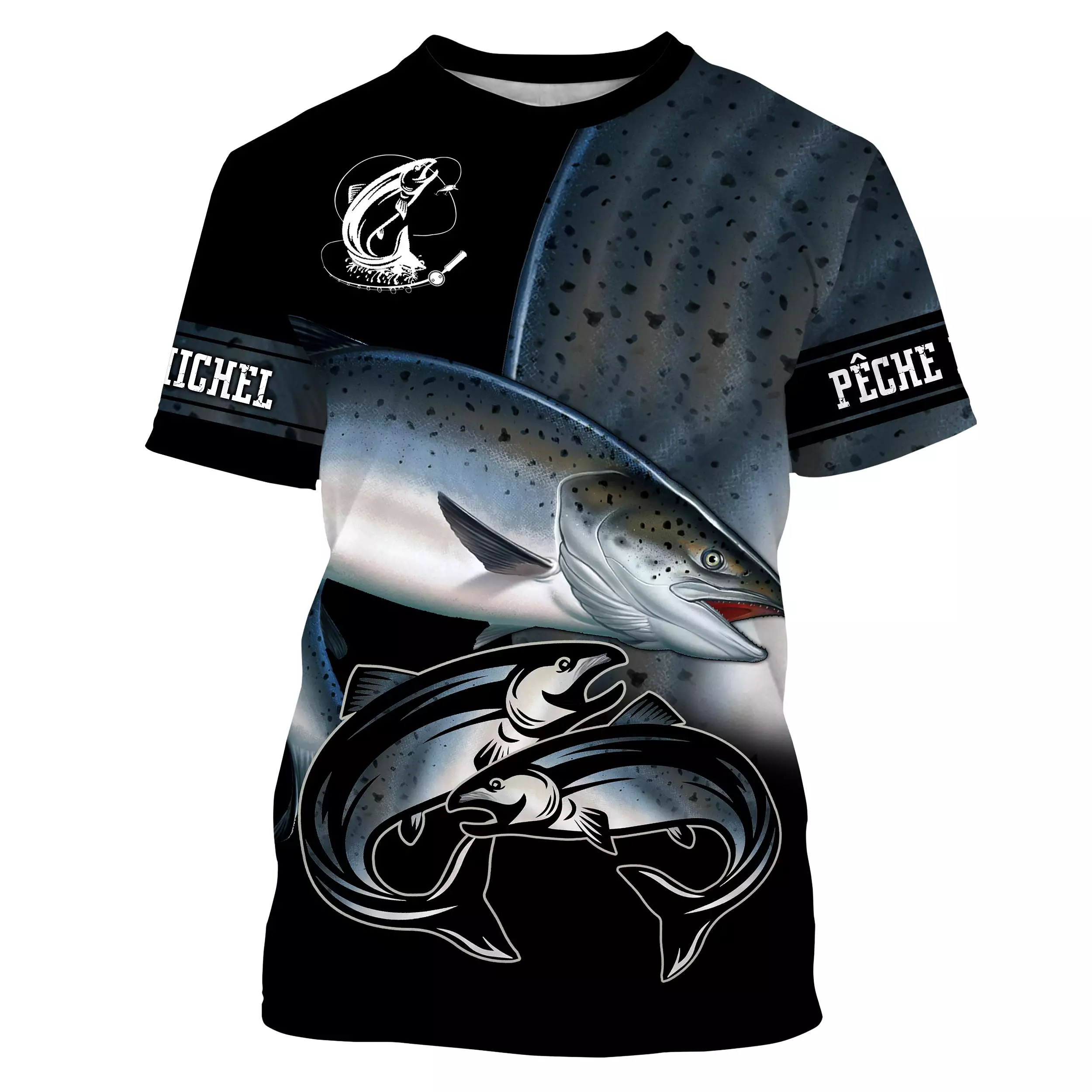 Pêche du Saumon, Cadeau Original Pêcheur, Tee Shirt, Sweat à capuche, Vêtement Anti UV, Cadeau Personnalisé Pour La Pêche - CTS1