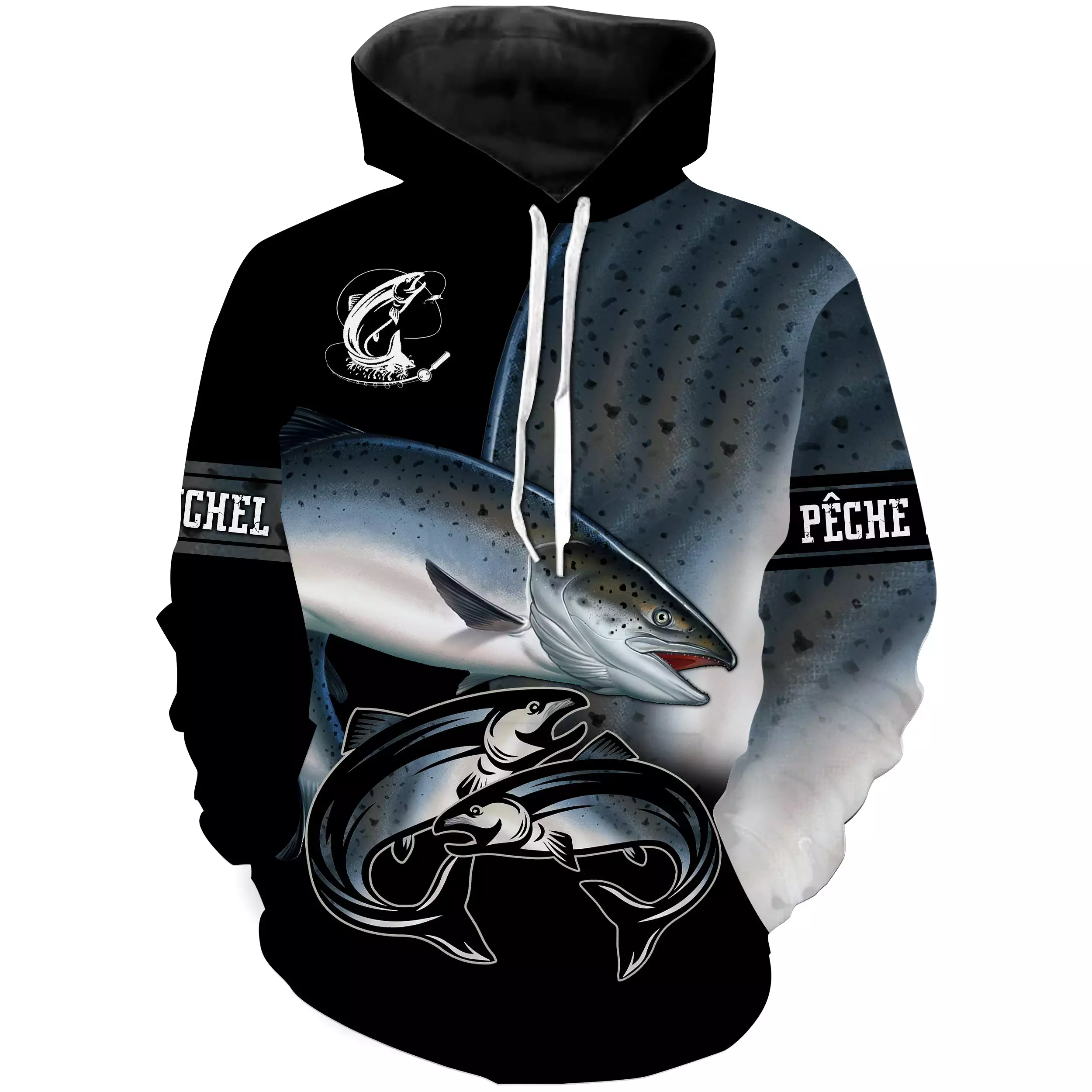 Pêche du Saumon, Cadeau Original Pêcheur, Tee Shirt, Sweat à capuche, Vêtement Anti UV, Cadeau Personnalisé Pour La Pêche - CTS1