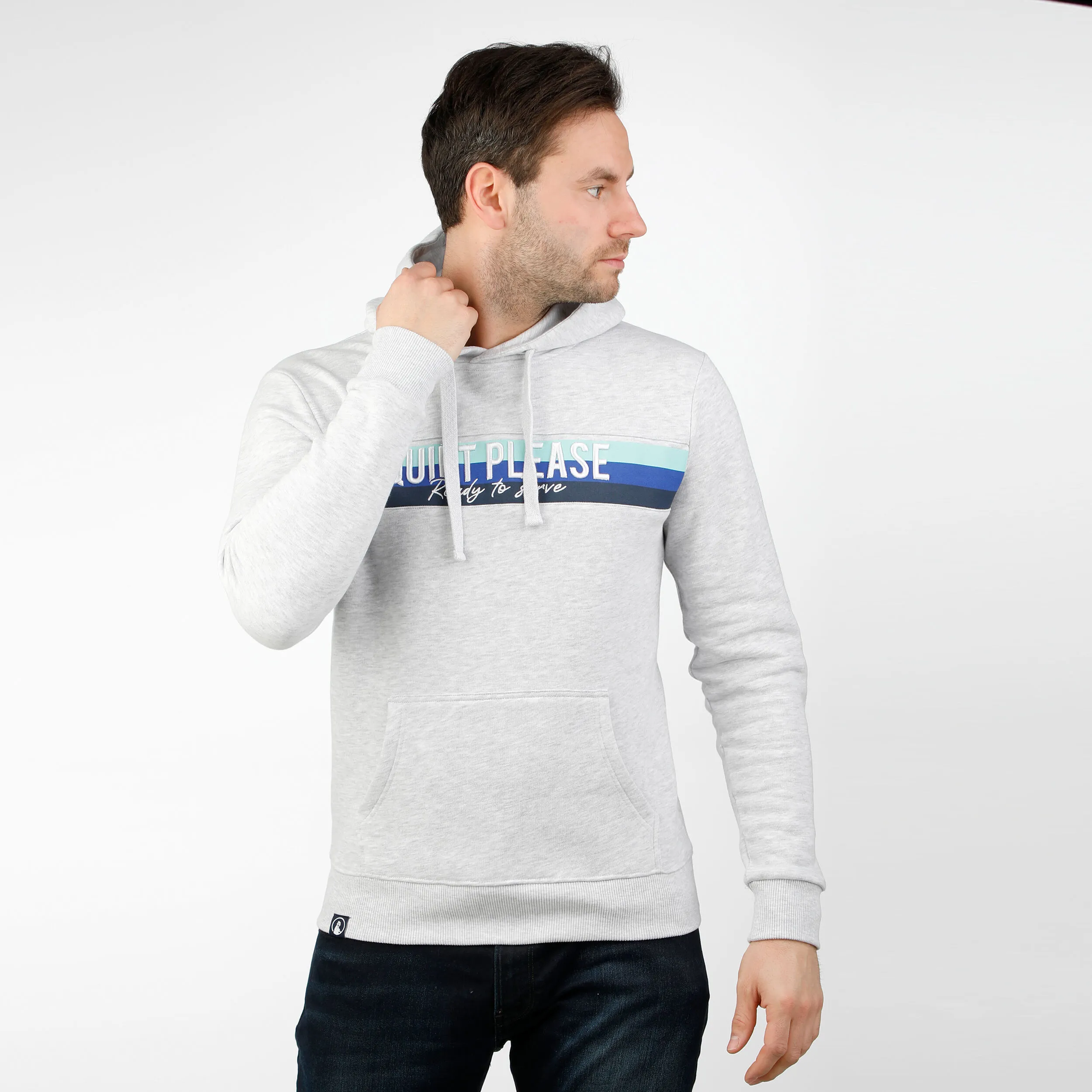 Quiet Please Ocean Stripe Hoody Men