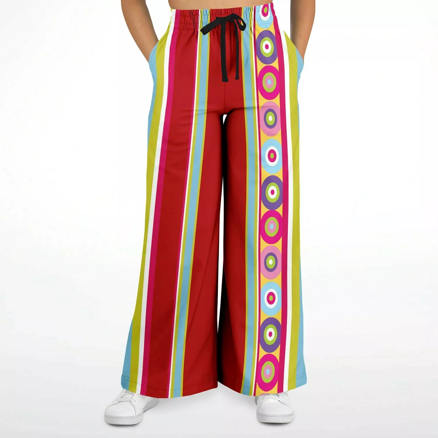 Red Calypso Striped Stretchy Phat Bellbottoms