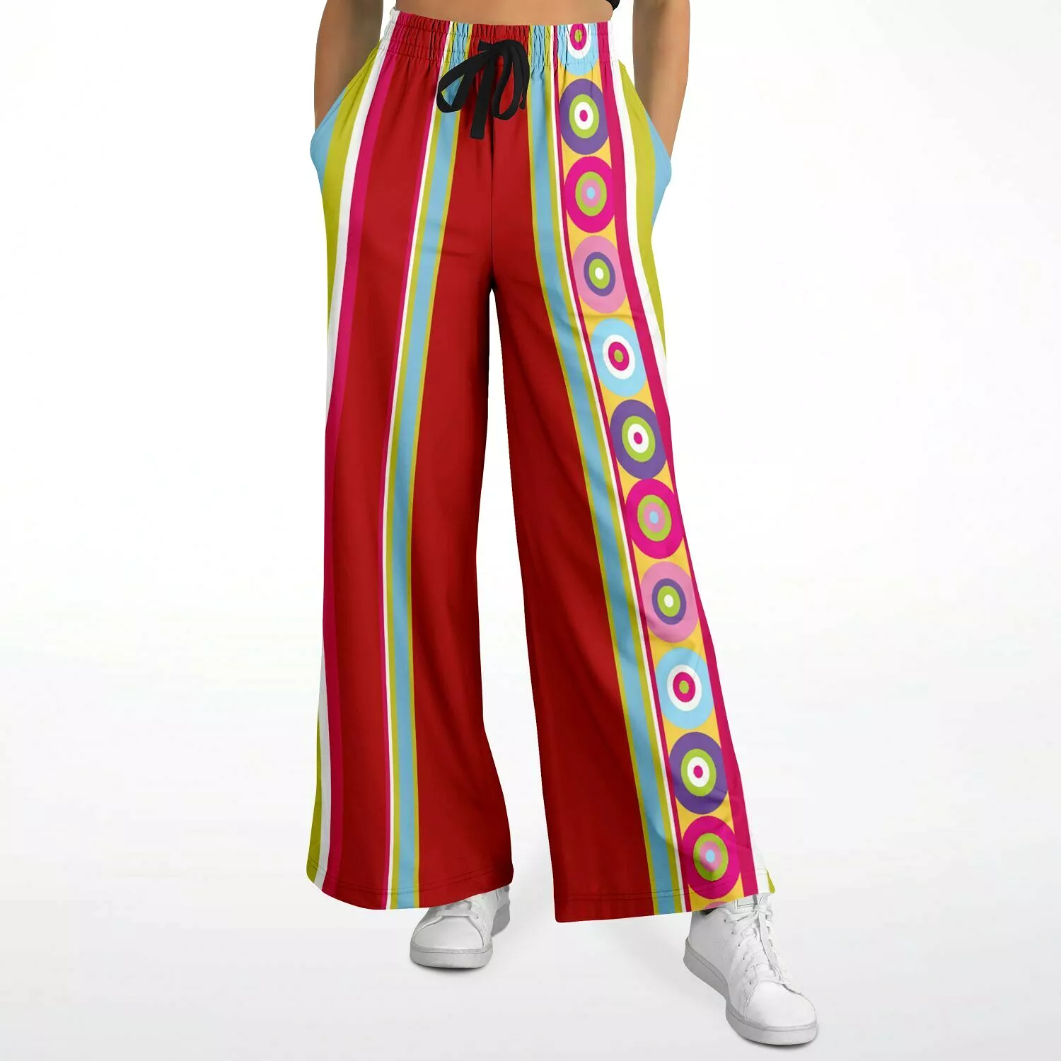 Red Calypso Striped Stretchy Phat Bellbottoms