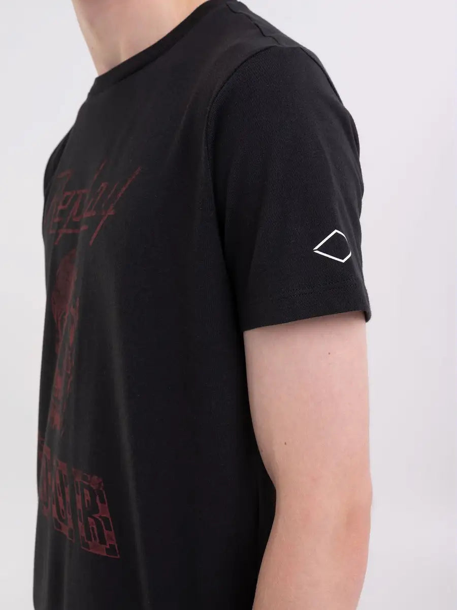 Replay PE24 T-Shirt in Jersey con Stampa Teschio Black Man