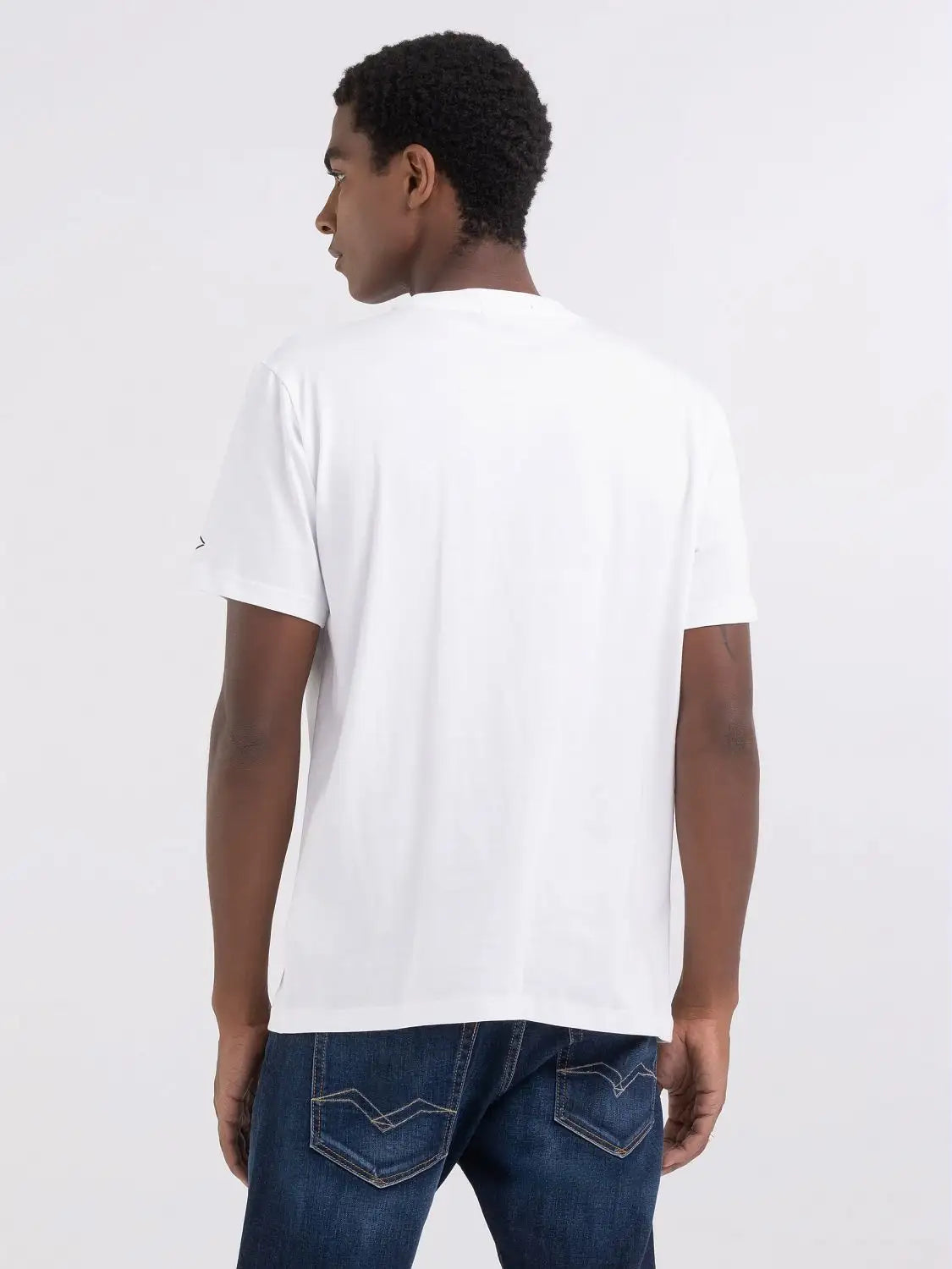 Replay PE24 T-Shirt in Jersey con Stampa White Man