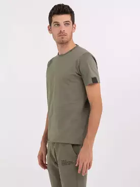 Replay PE24 T-Shirt in Jersey con Taglio a Vivo Light Military Man