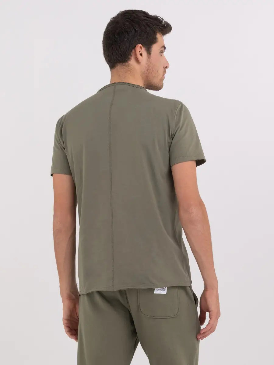 Replay PE24 T-Shirt in Jersey con Taglio a Vivo Light Military Man