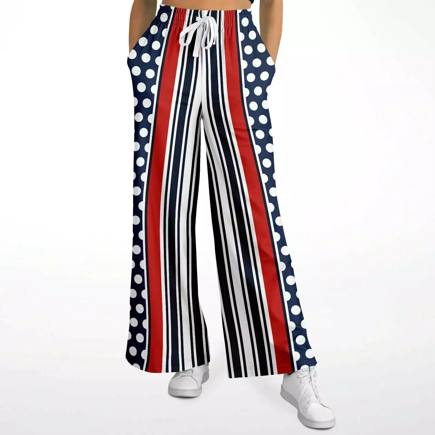 Sail Away Blue Polka Dot Stetchy Phat Bellbottoms