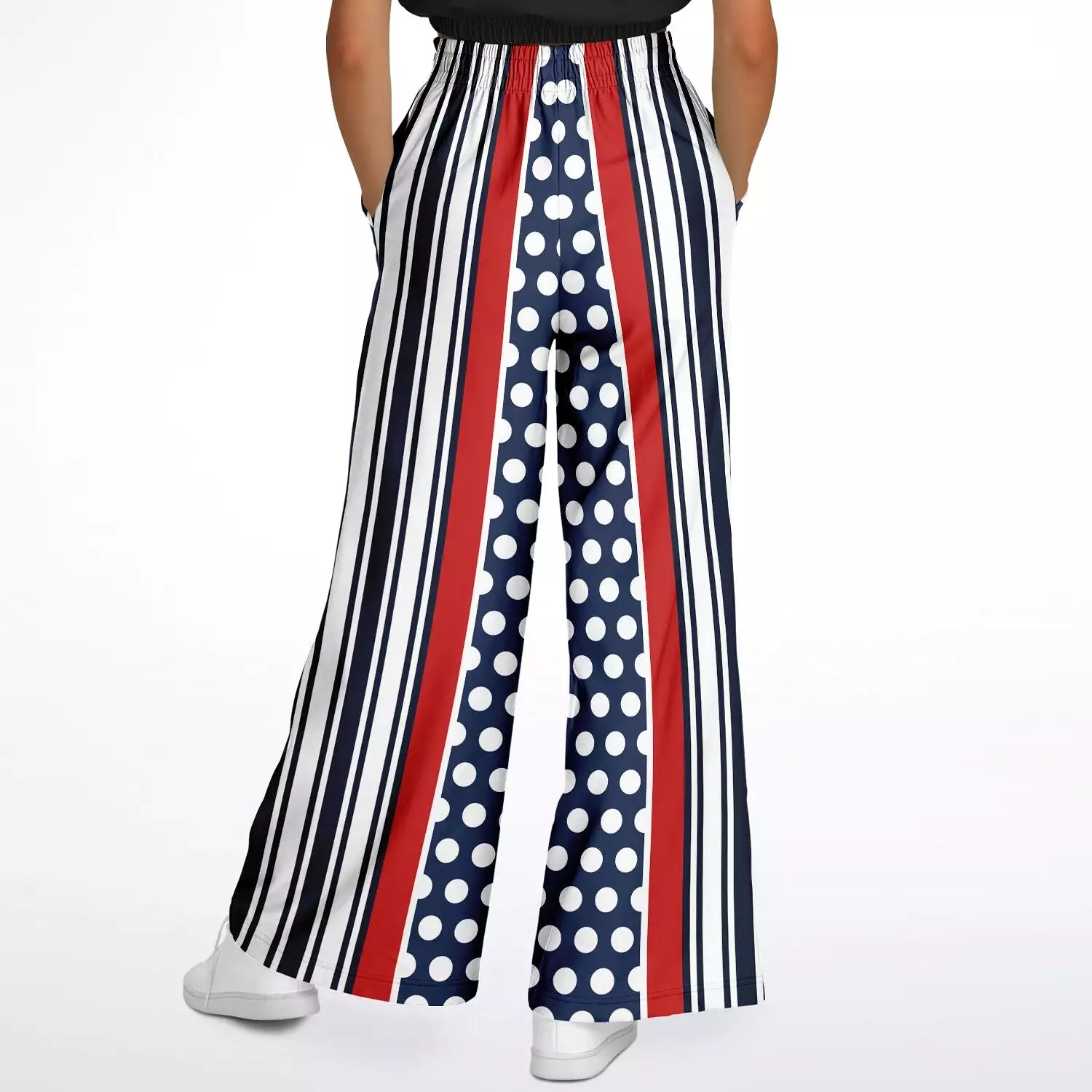 Sail Away Blue Polka Dot Stetchy Phat Bellbottoms