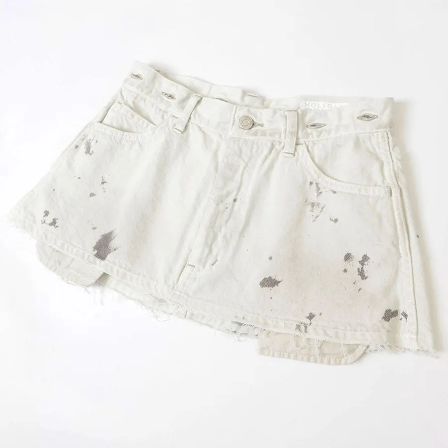 SALE 40%OFF ! 【HOLIDAY/ホリデイ】PAINT DENIM TWO-PIECE SUSPENDER PANTS (OFF WHITE) 24102039