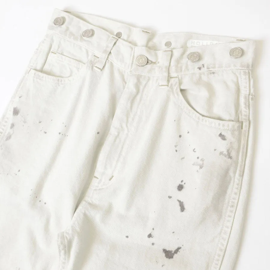 SALE 40%OFF ! 【HOLIDAY/ホリデイ】PAINT DENIM TWO-PIECE SUSPENDER PANTS (OFF WHITE) 24102039