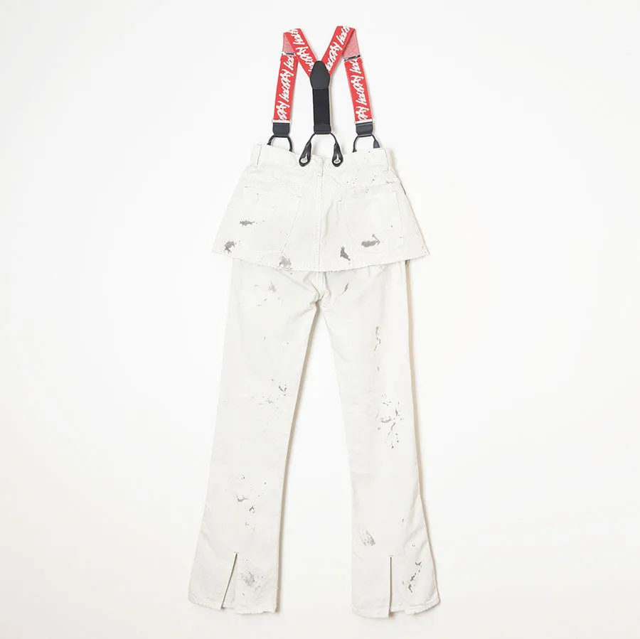 SALE 40%OFF ! 【HOLIDAY/ホリデイ】PAINT DENIM TWO-PIECE SUSPENDER PANTS (OFF WHITE) 24102039