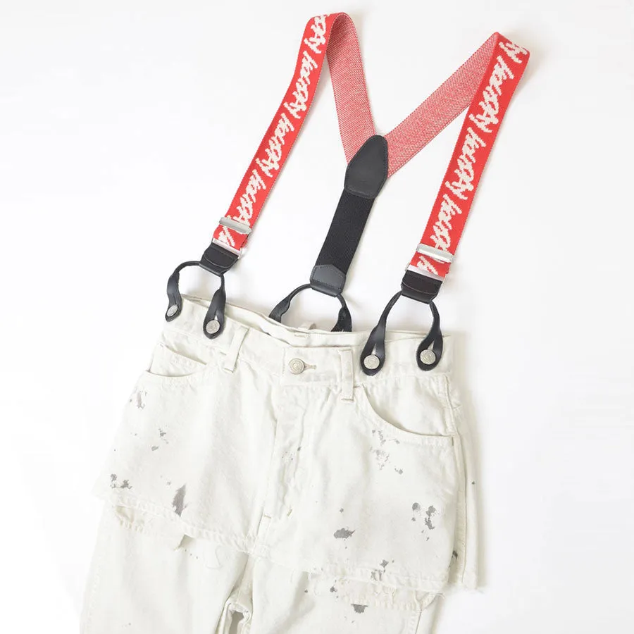 SALE 40%OFF ! 【HOLIDAY/ホリデイ】PAINT DENIM TWO-PIECE SUSPENDER PANTS (OFF WHITE) 24102039