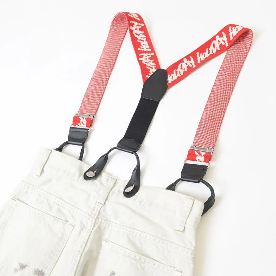 SALE 40%OFF ! 【HOLIDAY/ホリデイ】PAINT DENIM TWO-PIECE SUSPENDER PANTS (OFF WHITE) 24102039