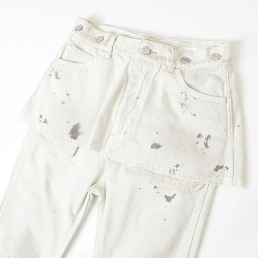 SALE 40%OFF ! 【HOLIDAY/ホリデイ】PAINT DENIM TWO-PIECE SUSPENDER PANTS (OFF WHITE) 24102039