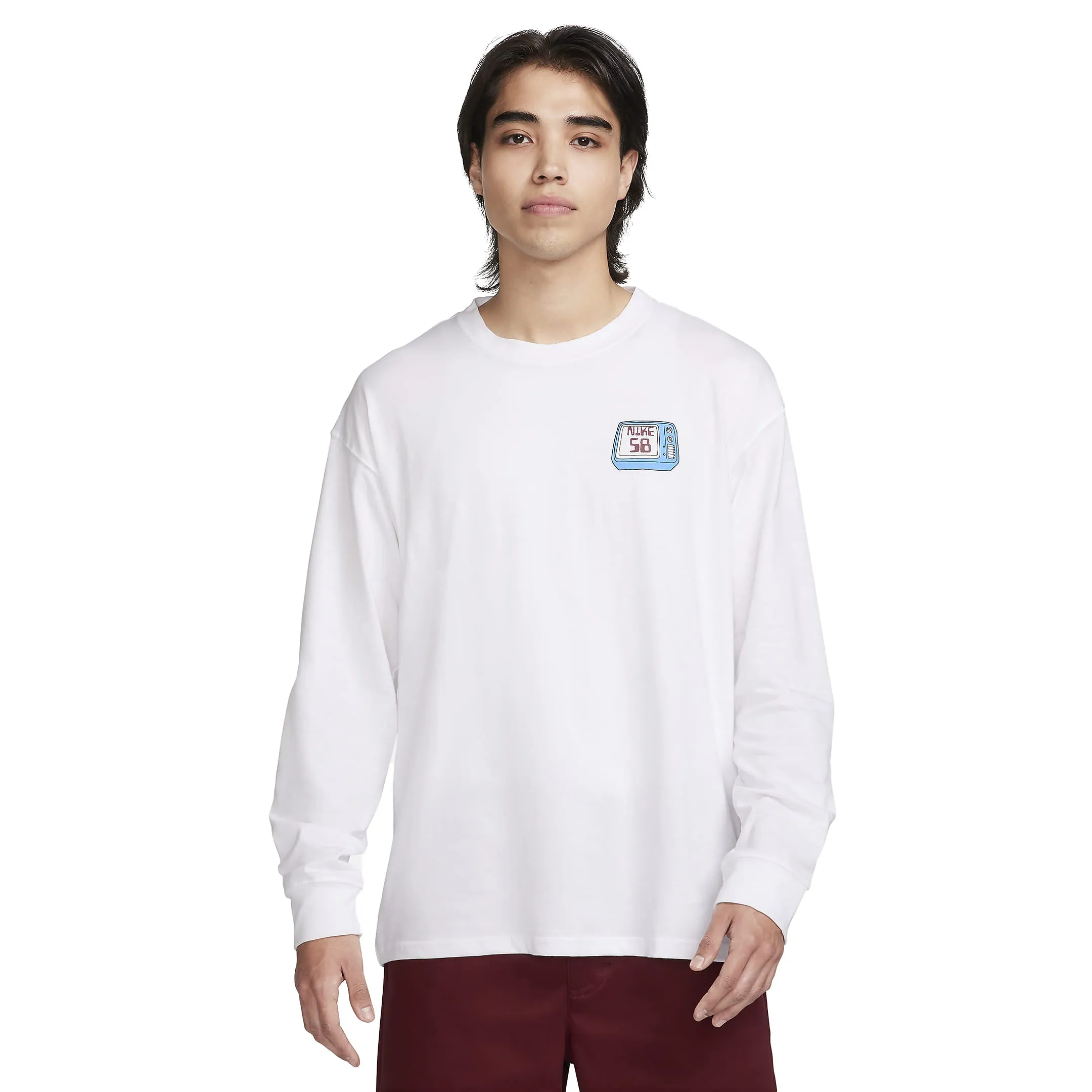 SB NO BRAINER TV LS TEE WHITE