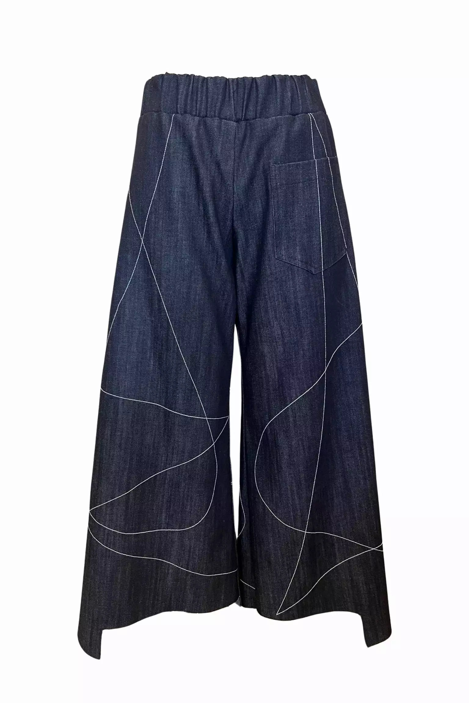 Scribble Step Stitch Pants V2 | Striated Denim