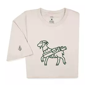 Seamus Goat T-Shirt - Green on Bone