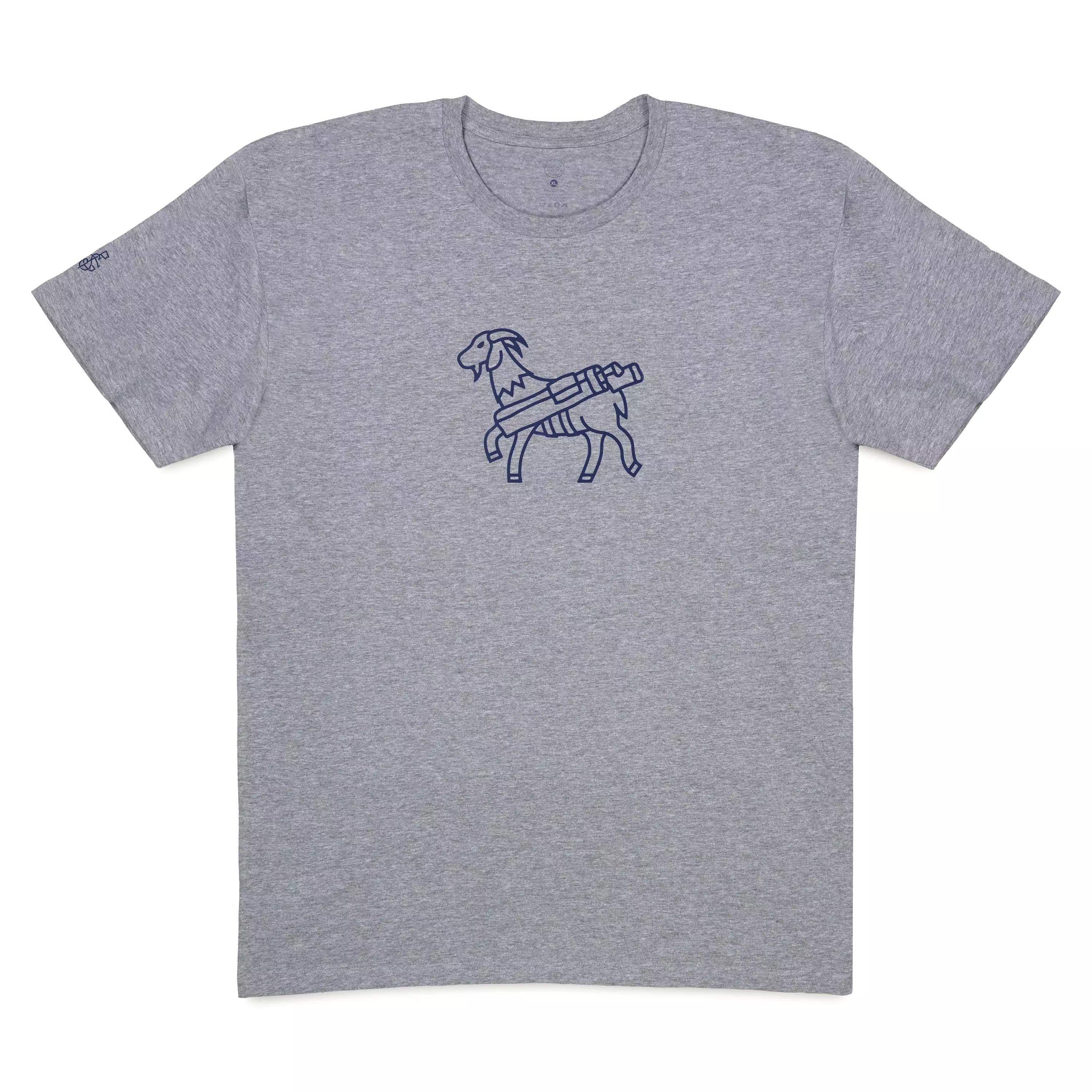 Seamus Goat T-Shirt - Navy on Grey