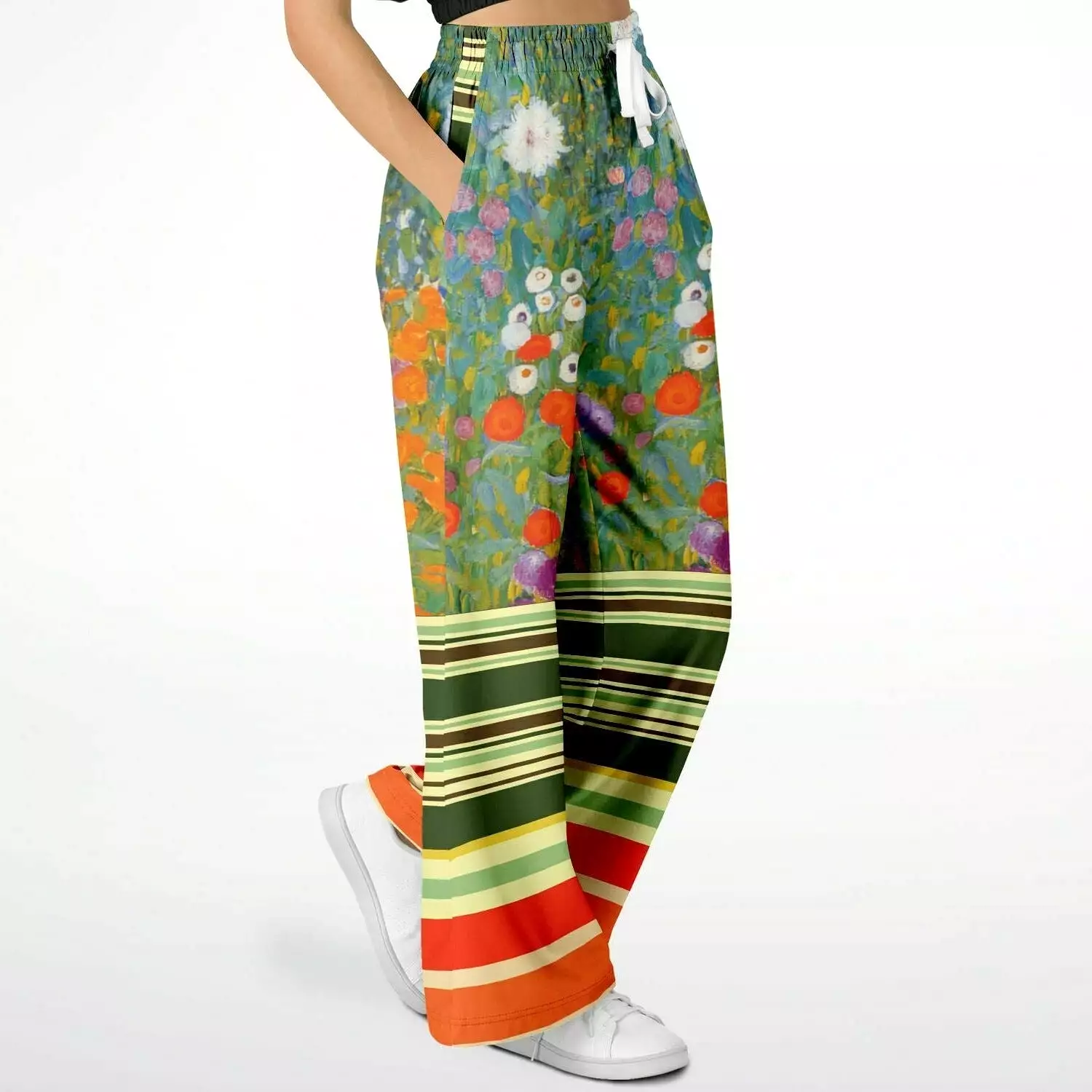 Secret Garden Floral Eco-Poly Stretchy Phat Bellbottoms