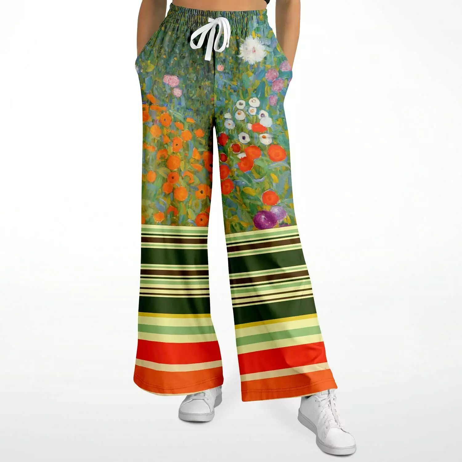 Secret Garden Floral Eco-Poly Stretchy Phat Bellbottoms