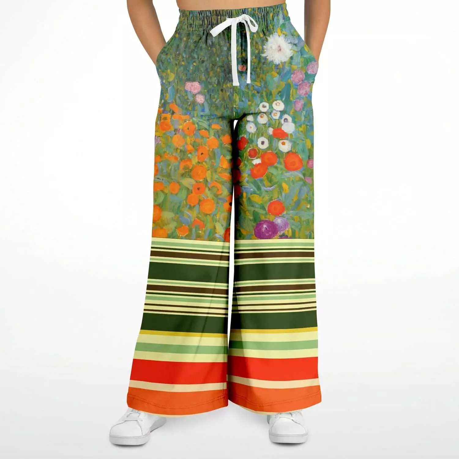 Secret Garden Floral Eco-Poly Stretchy Phat Bellbottoms