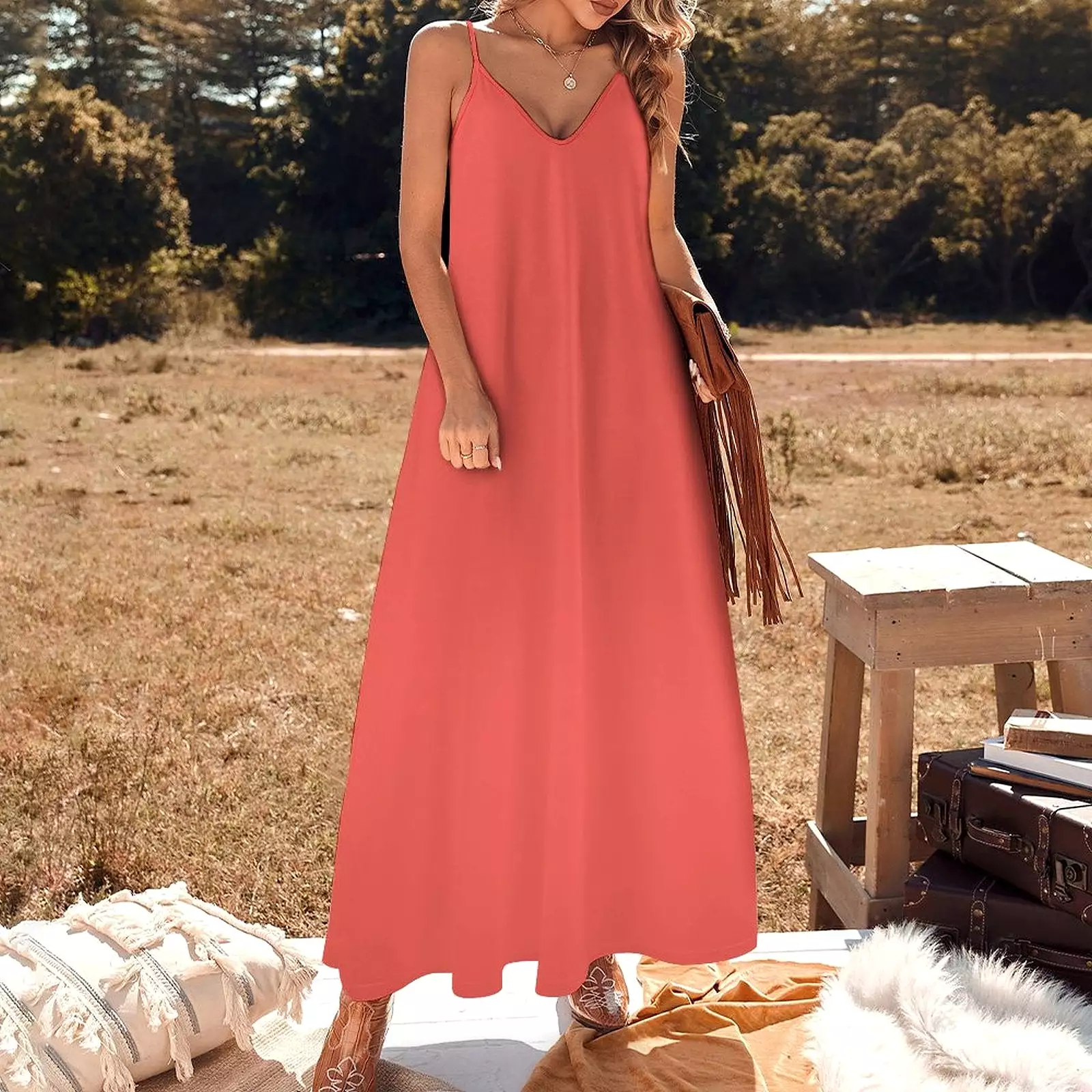 Spaghetti Strap Ankle-Length Dress Long dress