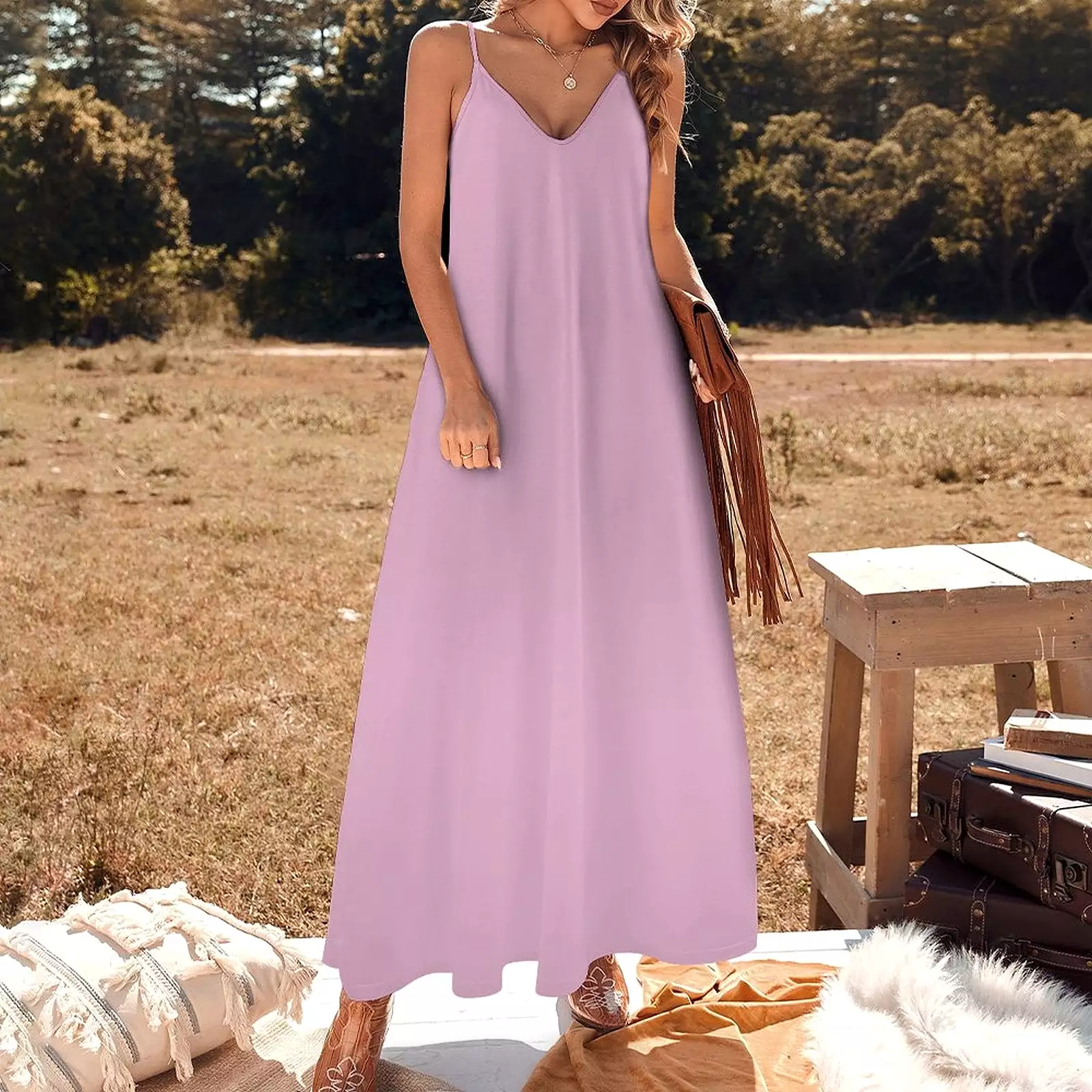 Spaghetti Strap Ankle-Length Dress Long dress