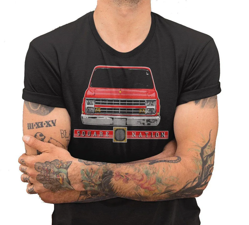 Square Body C10 T-Shirt Square Nation Tee with Orange Truck Design