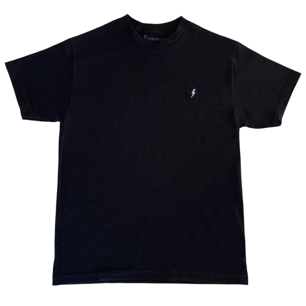 Sunday Embroidered Logo T-Shirt Black