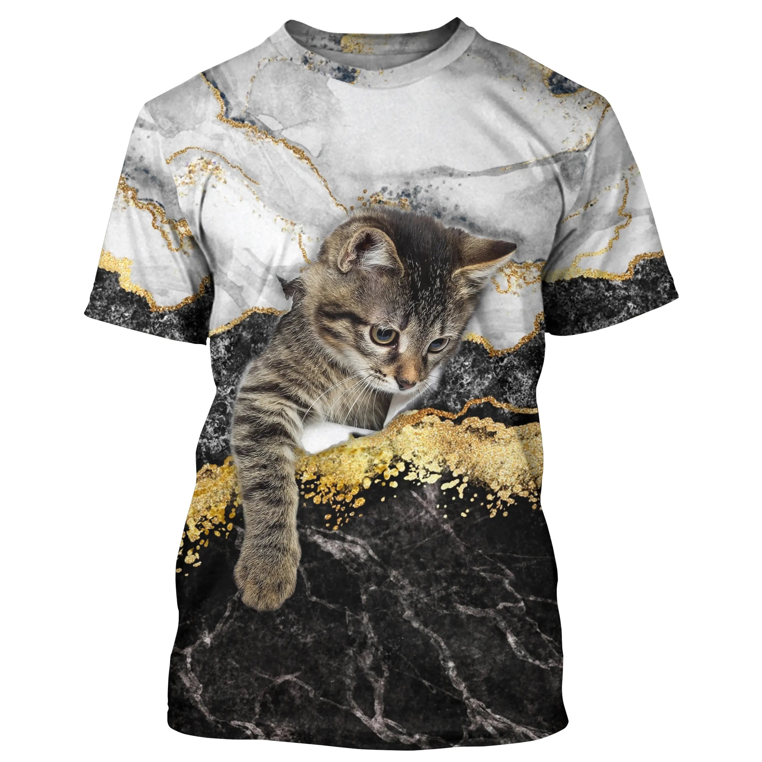 T shirt Tee Femme Graphic Chat 3D Imprimer Du Quotidien Fin De Semaine Rétro Vintage - CT16012320