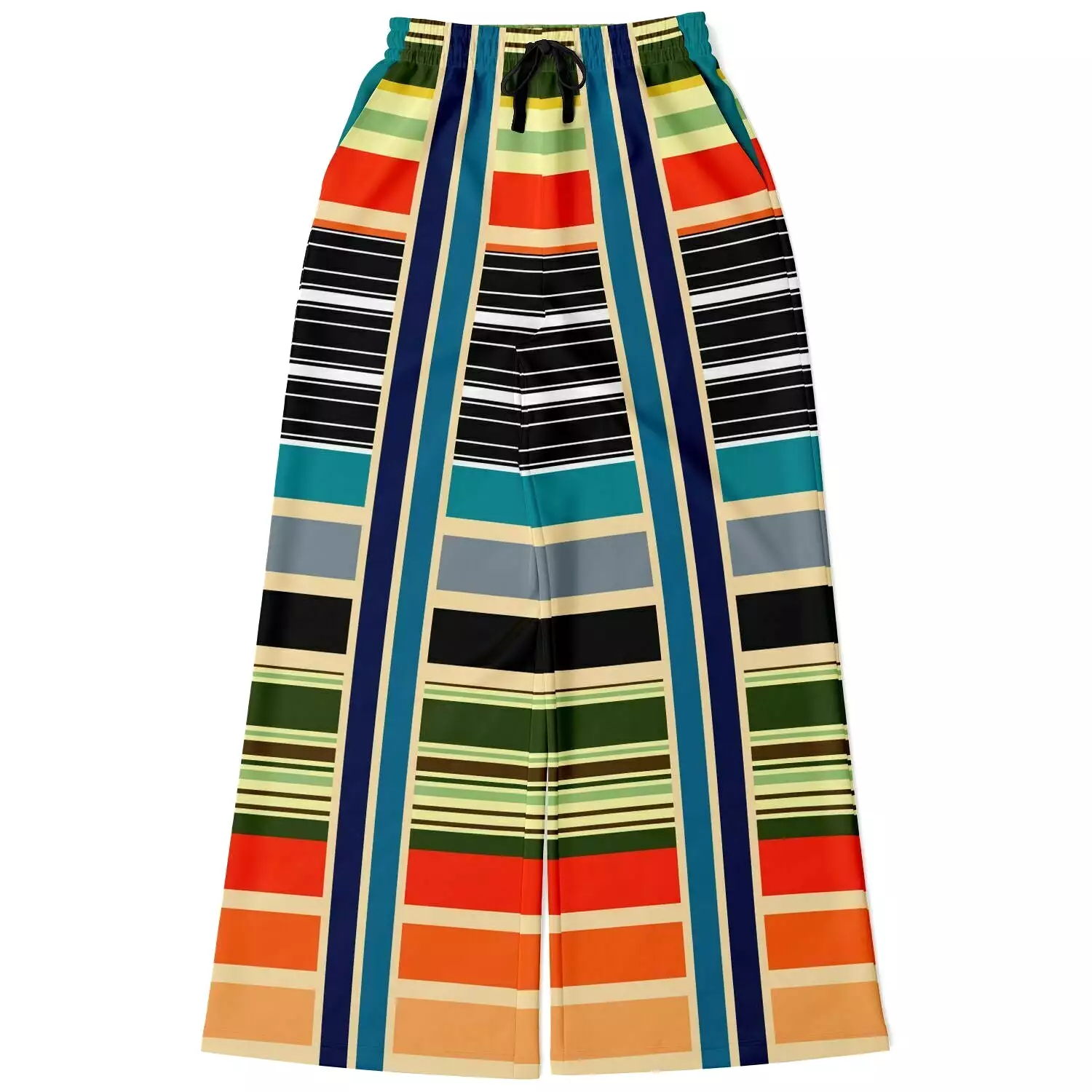 Tequila Sunrise Striped Eco-Poly Stretchy Phat Bellbottoms