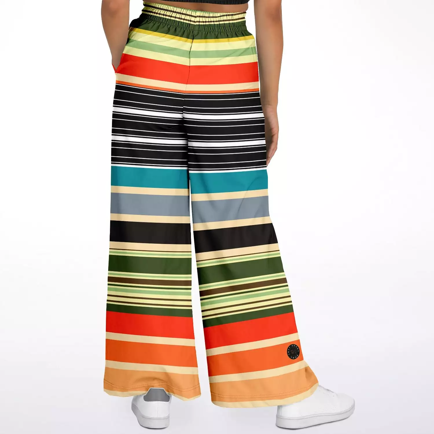 Tequila Sunrise Striped Eco-Poly Stretchy Phat Bellbottoms