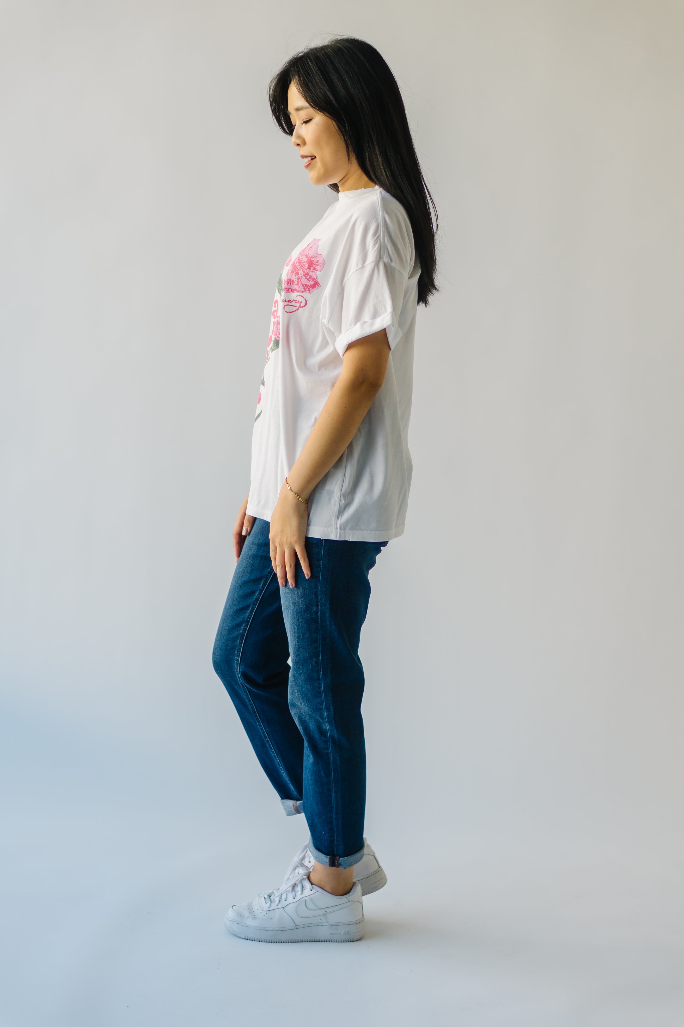 The January Carnation Tee in Vintage White