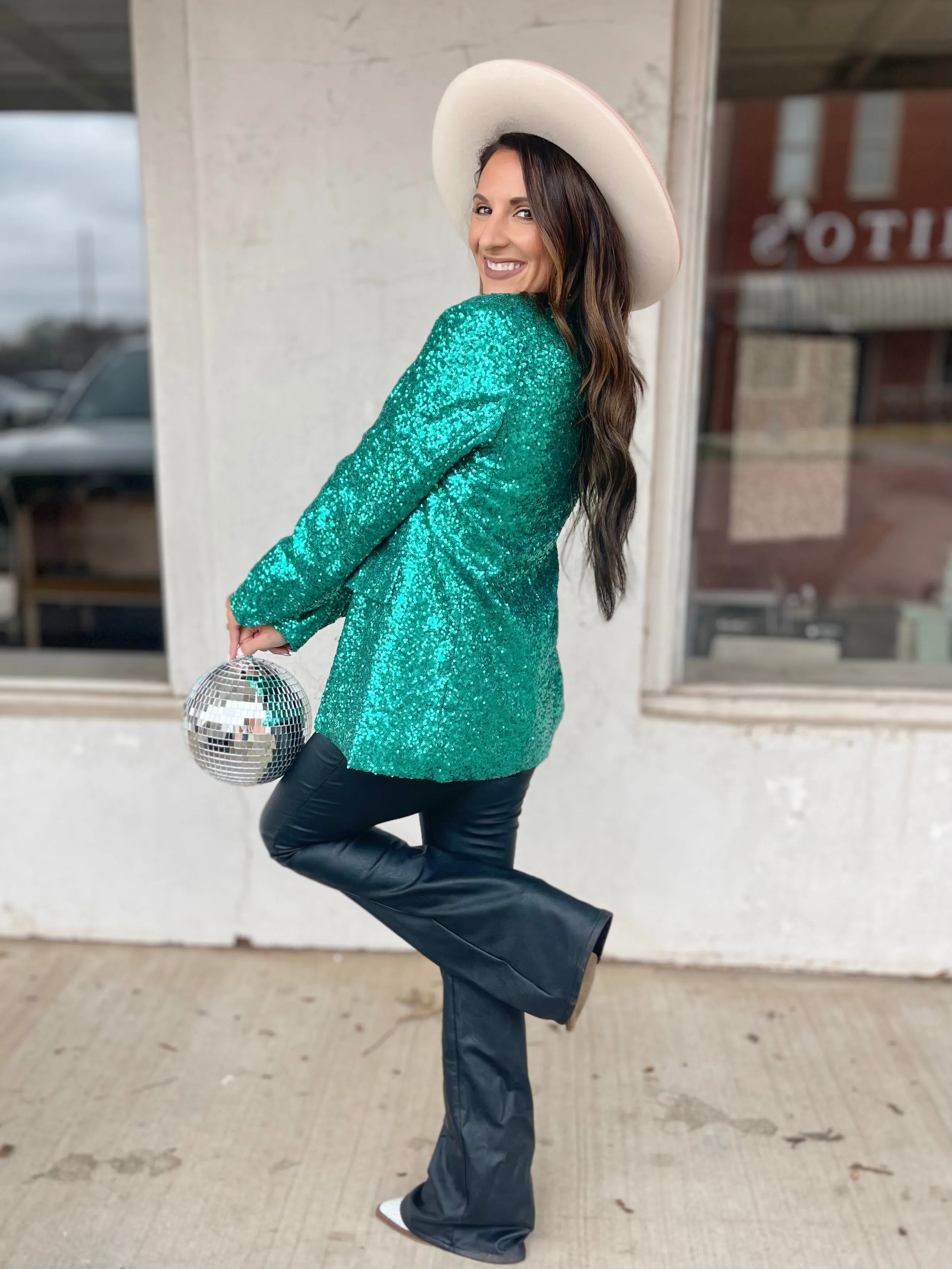 The Jenny Sequin Blazer - Mint