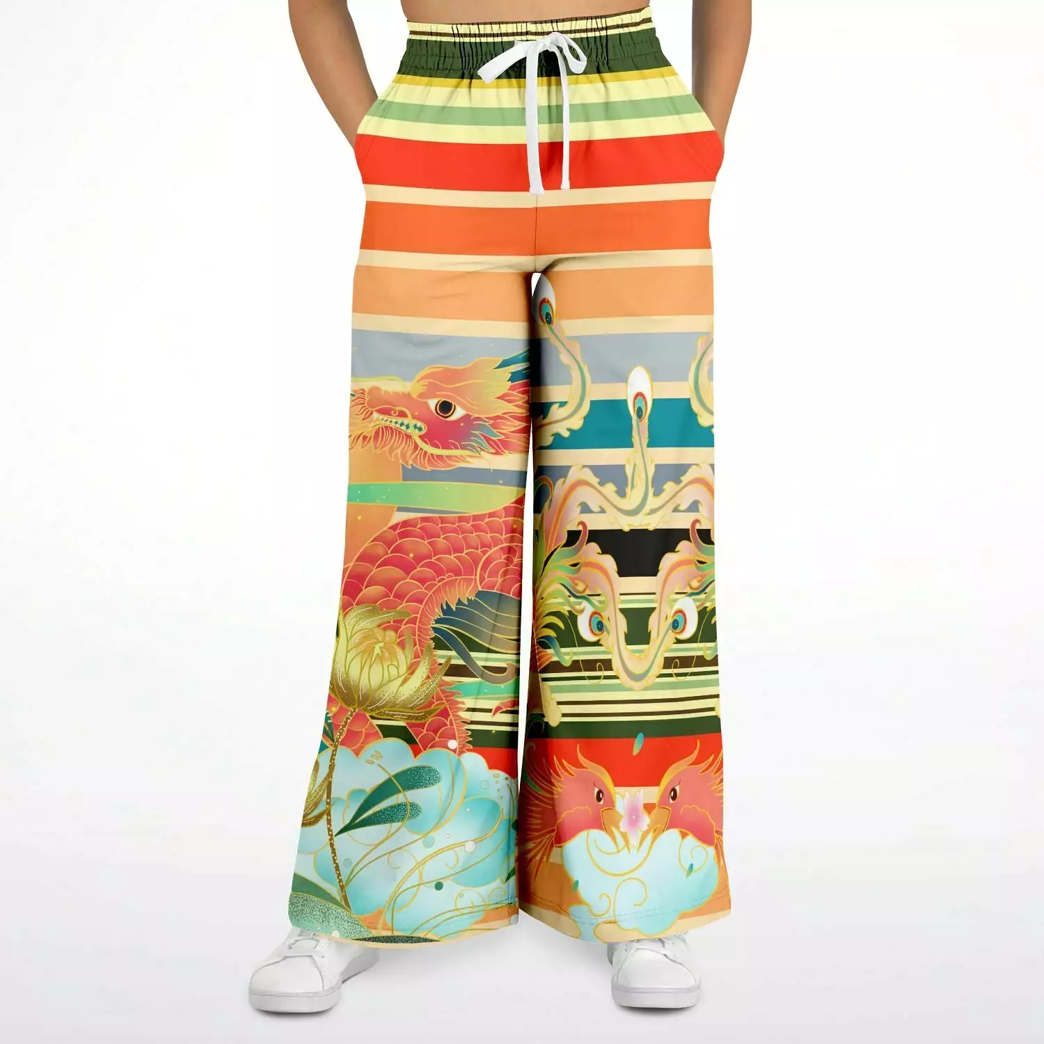 The Koi Dragon Eco-Poly Stretchy Phat Bellbottoms