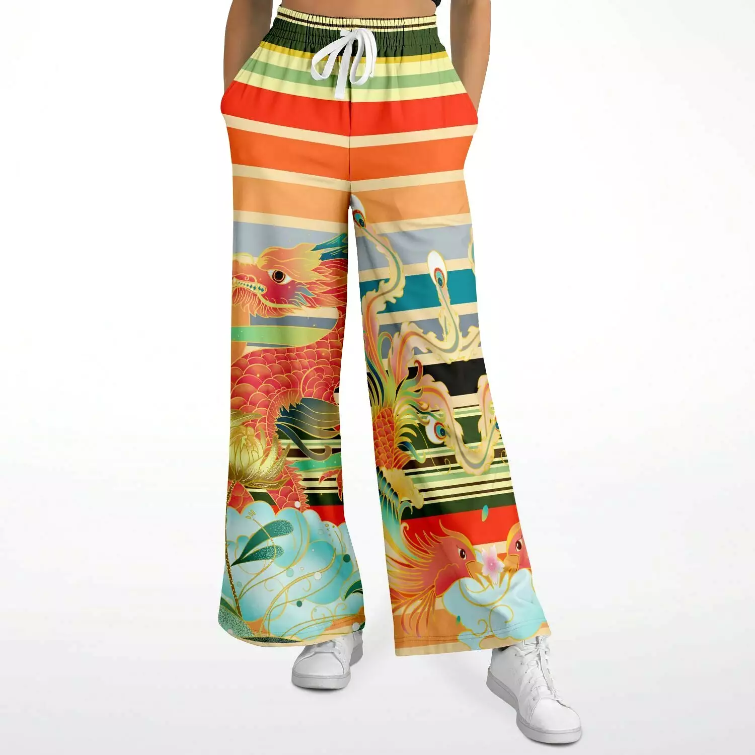 The Koi Dragon Eco-Poly Stretchy Phat Bellbottoms