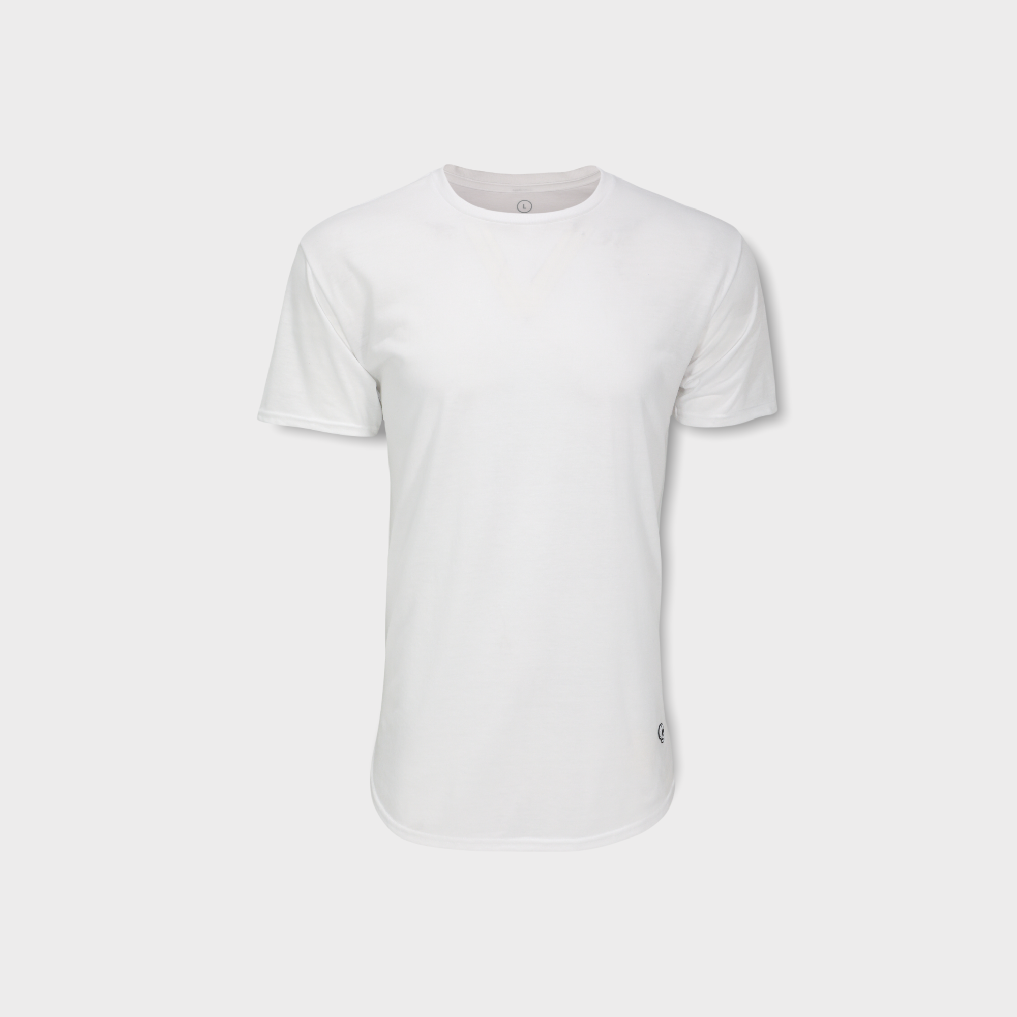 The Player Curved Hem Tee- White