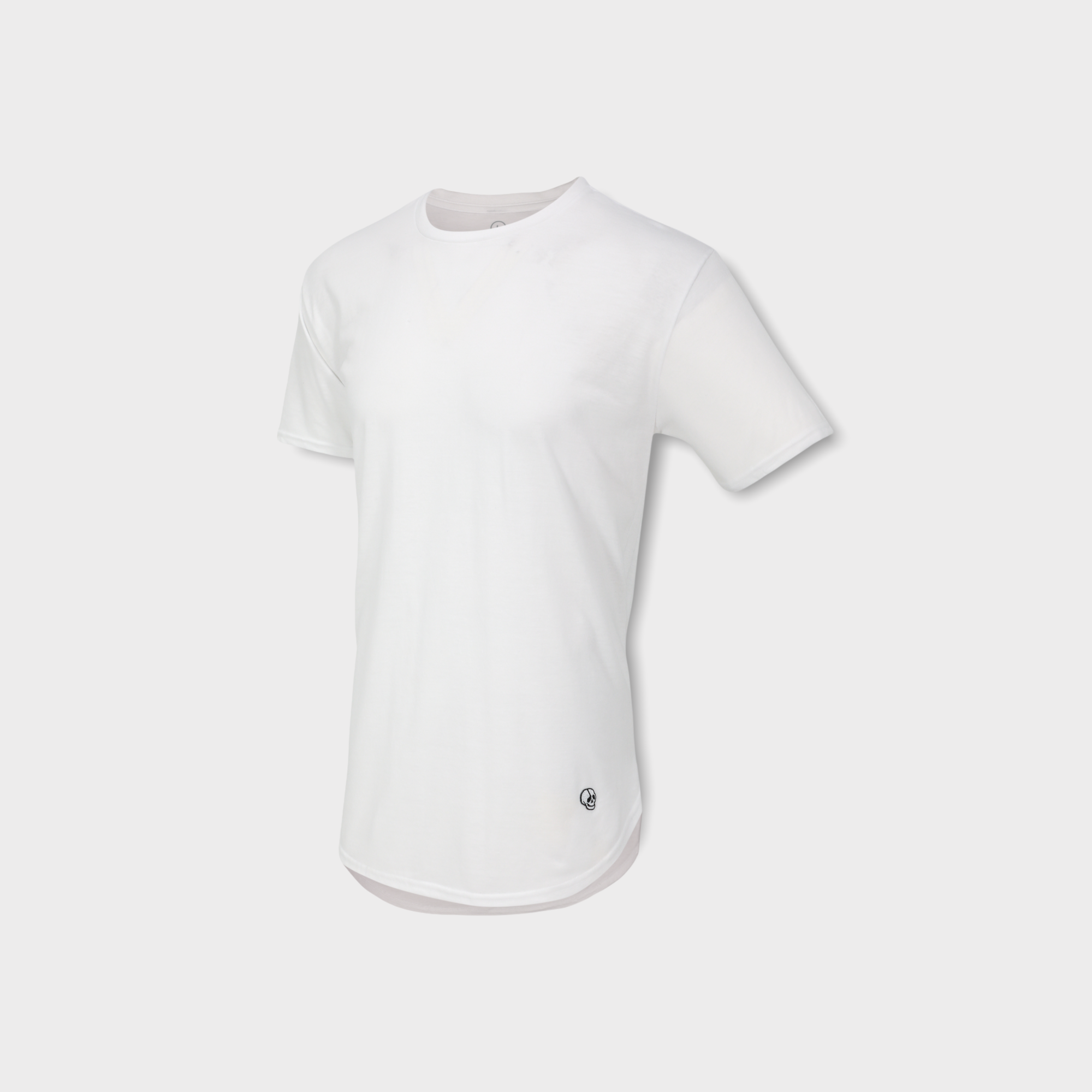 The Player Curved Hem Tee- White